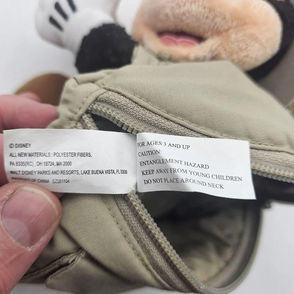 Disney Minnie Mouse Safari Waist Pack Khaki Tan Fanny Pack Belt Bag Plush Kids